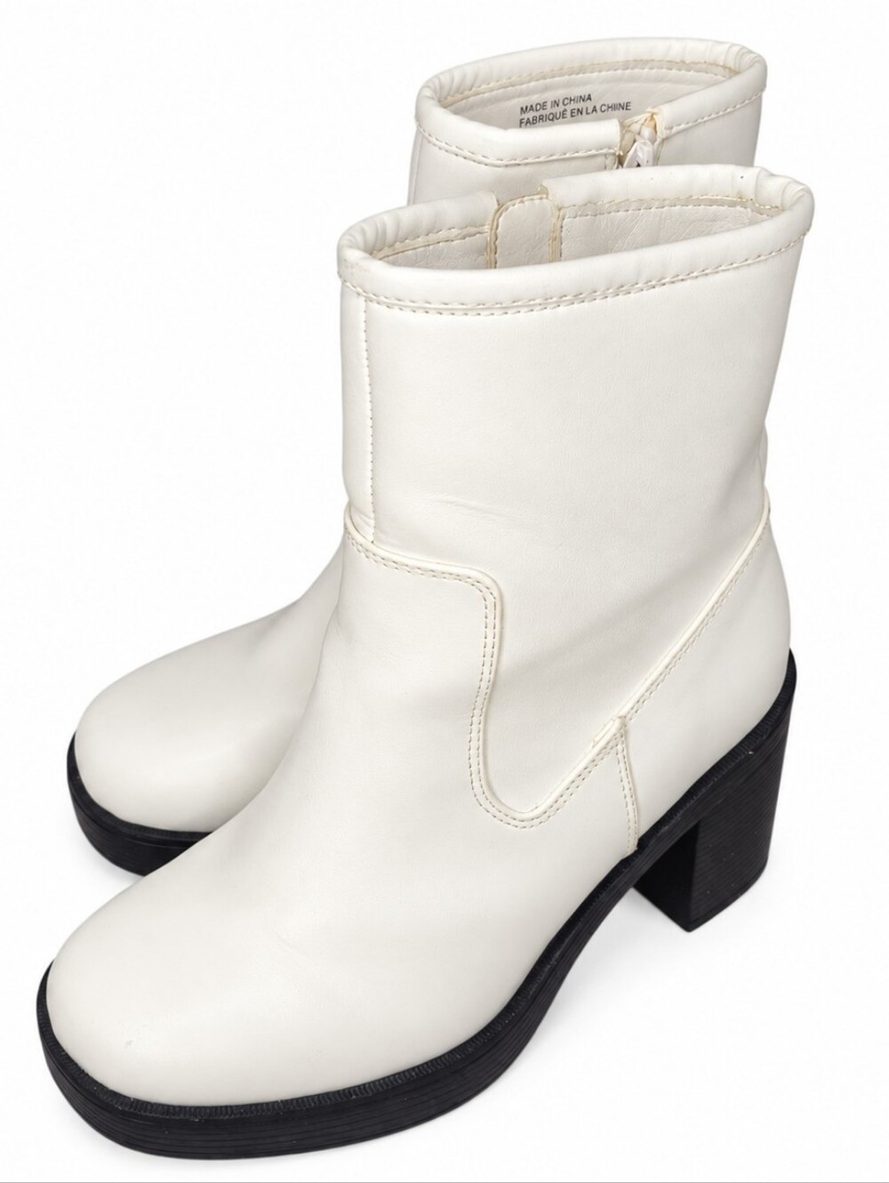 Urban Outfitters Gwen White Platform Boots Women 7 Y2K Mod GoGo 60s Costume